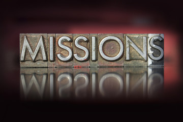 Fototapeta na wymiar Missions Letterpress