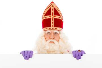 Sinterklaas with placard