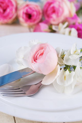 Romantic table setting.