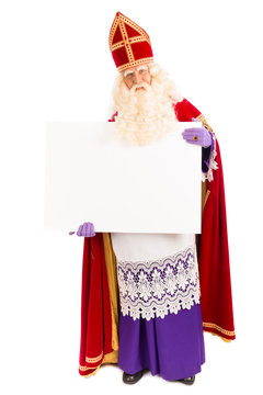 Sinterklaas with blank paper