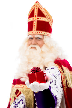 Sinterklaas showing gift