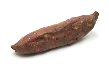 Sweet Potato burned isolated on white background