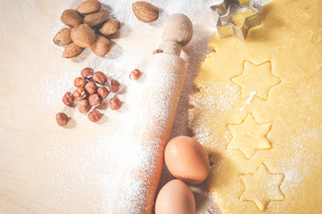 The dough for baking Christmas