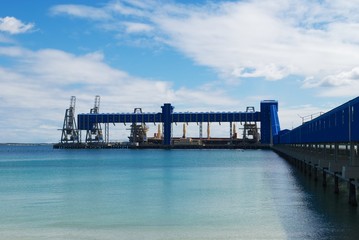 Dock unloading a ship