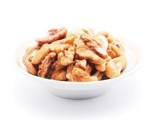 nuts on a white background