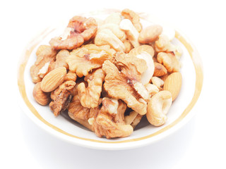 nuts on a white background