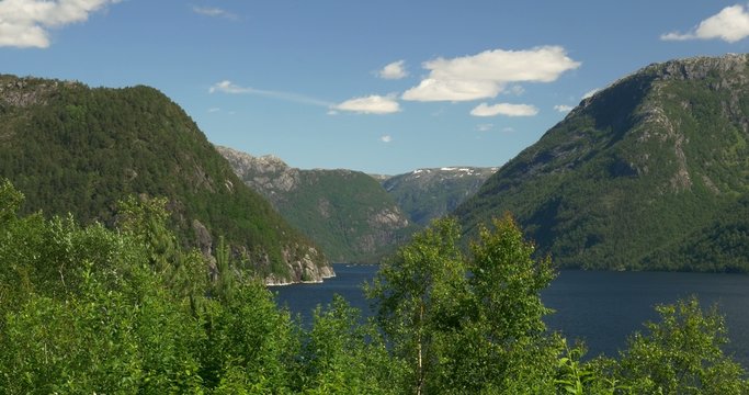 4K, Norway, Epic view on a Fjord