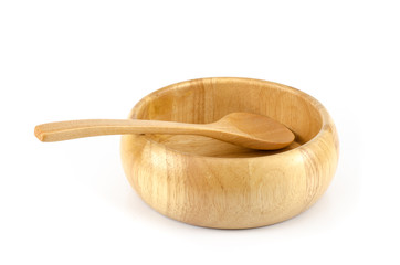 Wood bowl with spoon