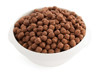 cereal chocolate balls on white