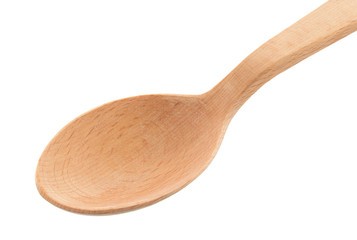 wooden spoon on white