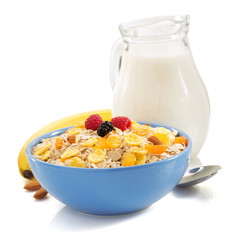 bowl of muesli cereals