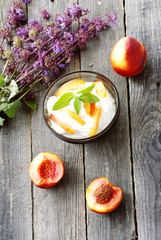 dessert on wooden plate