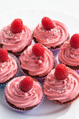Tasty raspberry cupcakes