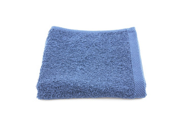 Fototapeta na wymiar Blue towel on white background