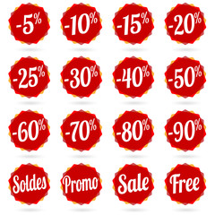 Etiquette réduction rouge - Discount Sticker Tag