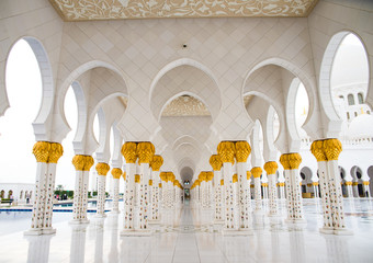 DUBAI, UAE - 4 MARCH, 2014: The famous Sheikh Zayed mosque
