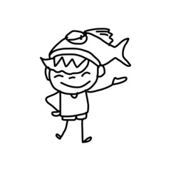 hand drawing happy kids