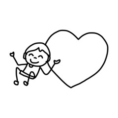 Obraz premium hand drawing happy kids