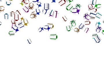 White christmas presents with ribbon