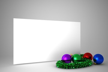 Poster with colourful christmas decorations