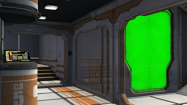 Scifi Spaceship Room - Video Background - Green Screen