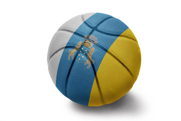 Basketball ball with the flag of Canary Islands