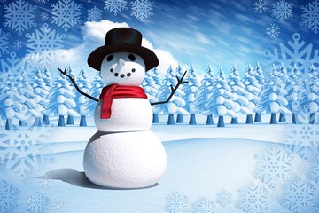 Composite image of snow man