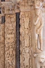 Detail of the Cathedral of St. Lawrence in Trogir, Croatia