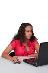 Fototapeta premium Woman Using Laptop