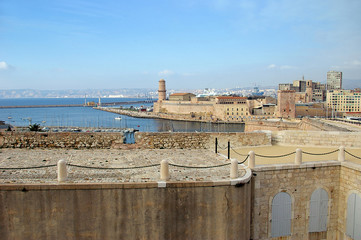 Obraz premium Southern France: landmarks in Marseille, Old Port
