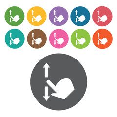 touchpad scroll icons set. Round colourful 12 buttons. Vector il