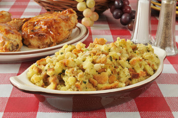 Stuffing and chicken