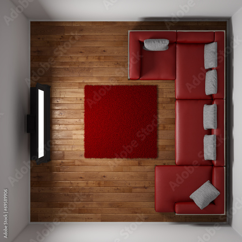 "Top view of room with TV" Stock photo and royaltyfree images on