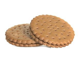 Chocolate cookies isolated on white background