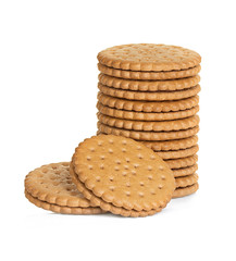 Chocolate cookies isolated on white background