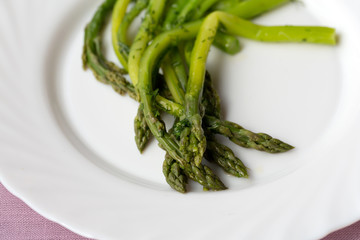 green asparaguses with the fresh dill