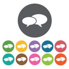 Instant messaging icons set. Round colourful 12 buttons. Vector