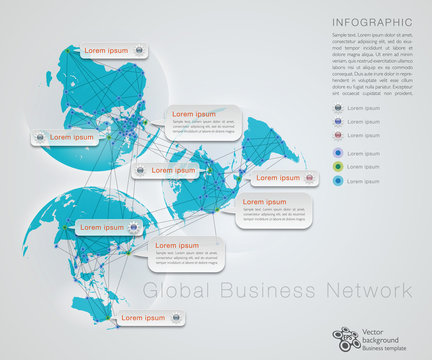 Infographics Vector Background Global Network
