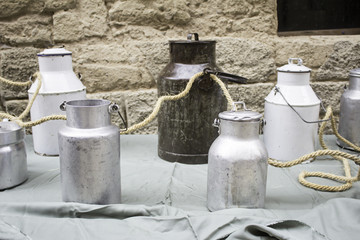 Metal milk bottles