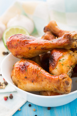 Roasted chicken legs
