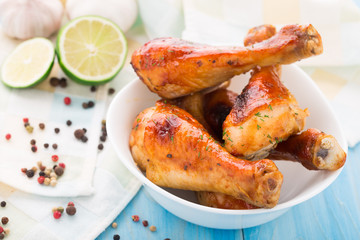Roasted chicken legs
