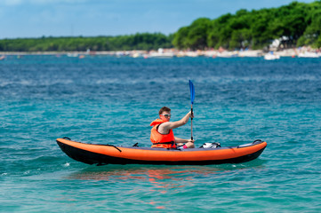 kayak on the sea