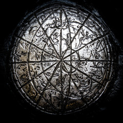 Ancient metal plaque present system zodiacal