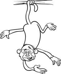 monkey on branch coloring page