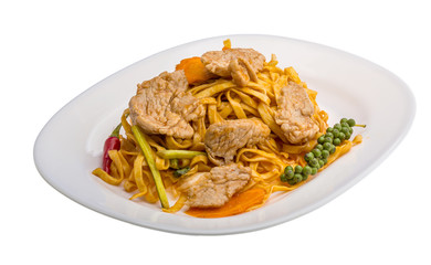 Fried noodles with pork