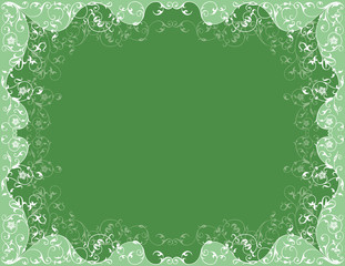 green patterned frame