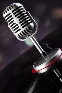 Music background, microphone