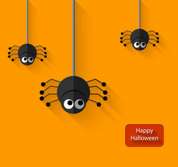 Happy Halloween Spiders flat Illustration