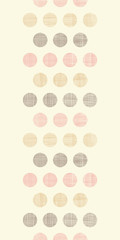 Vintage textile polka dots vertical border seamless pattern