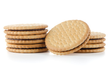 Sandwich biscuits with chocolate filling